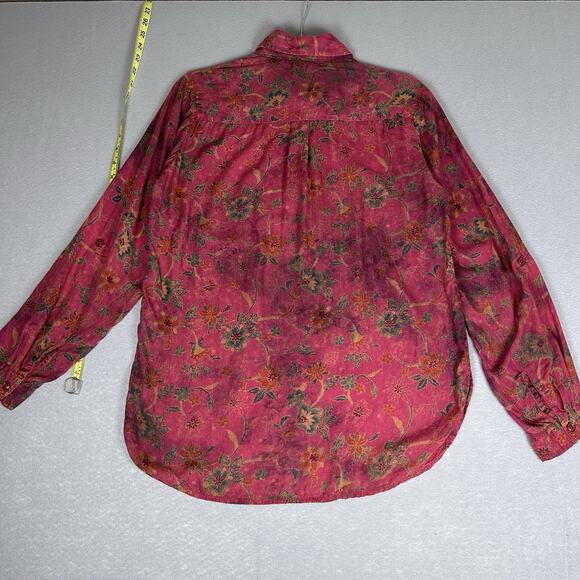The Nu Vintage Womens Sz S Button Front Floral Roses embroidered Top - Picture 4 of 6
